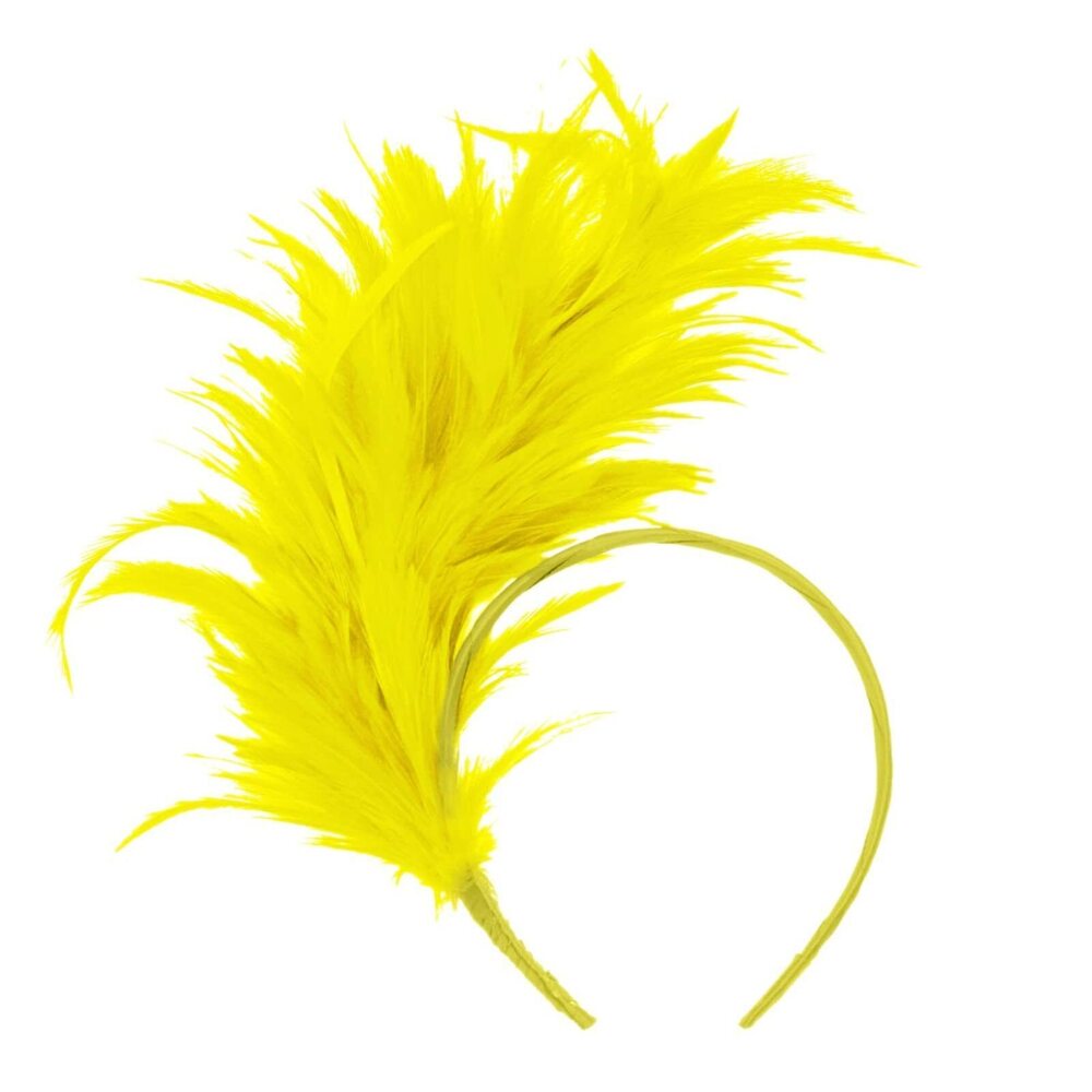 Yellow Feather Headband Hair Accessory